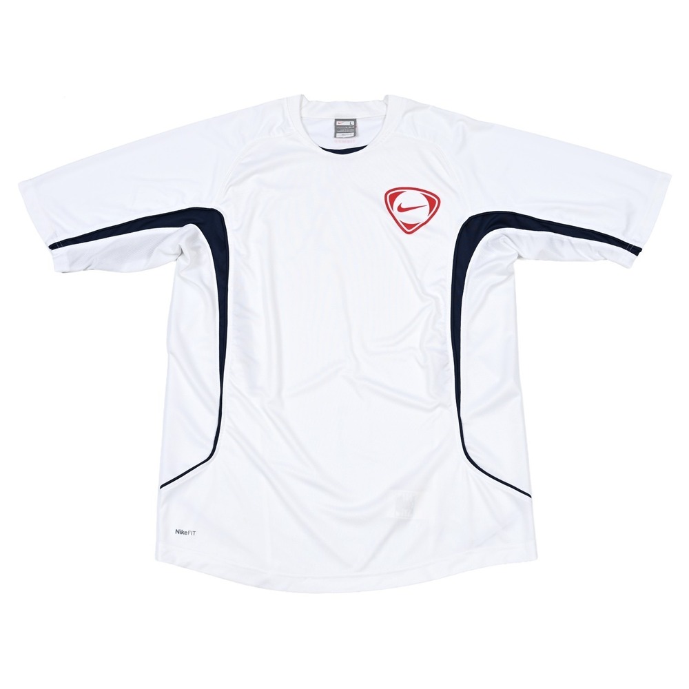 Nike Fit Dry Tiempo 00s Y2K Vintage Gym Training Jersey‎ Shirt Men's Large White